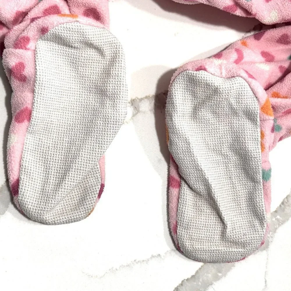 Carter’s | Girls Pink Hearts Valentine’s Day Footed Sleeper Pajamas Pjs 3T